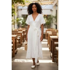 Mantaikotai 100% Linen Wrap Dress XLMade in Lithuania Sustainable Lagenlook